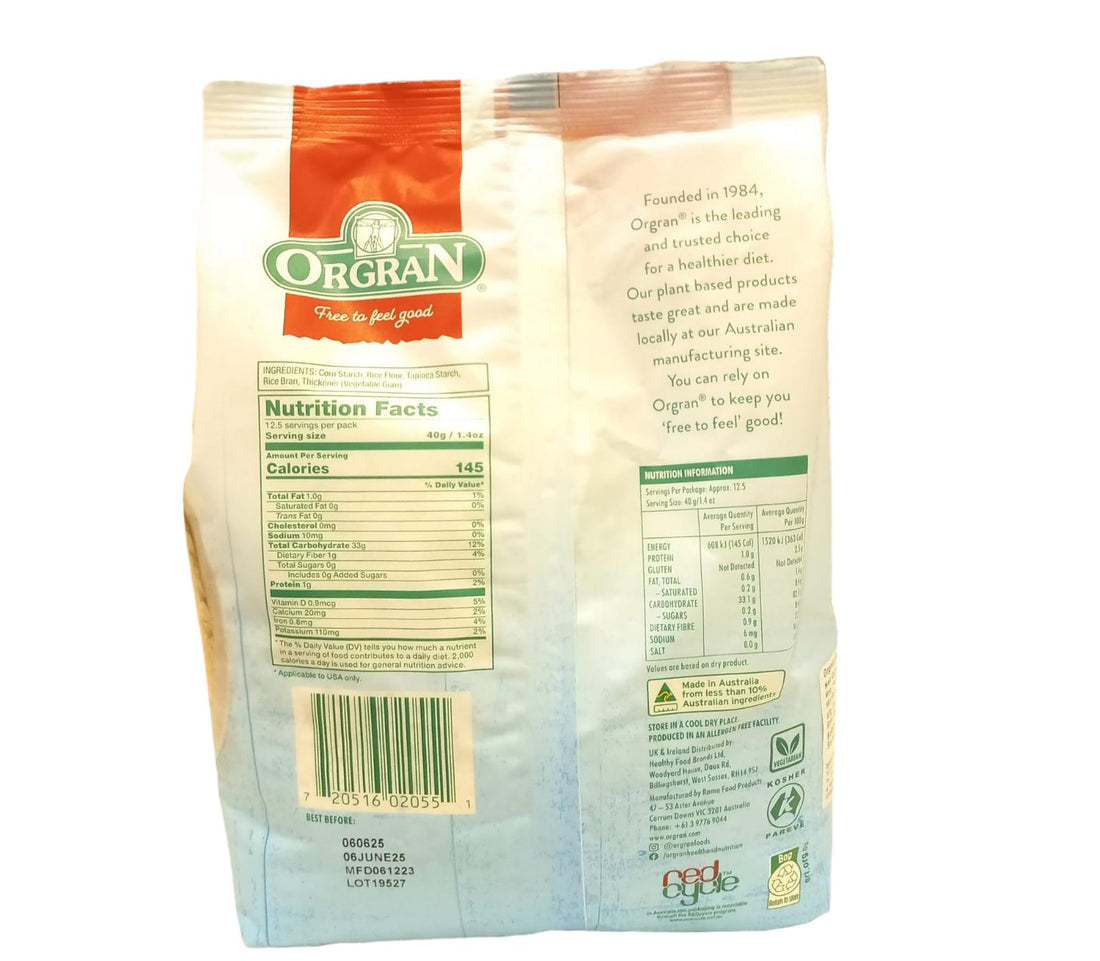 All Purpose Plain Flour – Vegan, Gluten Free, Egg Free, Nut Free, Dairy Free, No Artificial, Colours, Artificial Flavours Or Preservatives - Orgran – 500gm