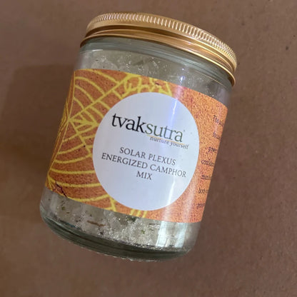 Camphor Blend- Solar Plexus Energized Camphor Mix -Cleanse Spaces and Uplift Energy- Tvaksutra -70gm
