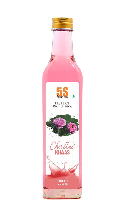 Sharbat | Chaitri Khaas - Taste Of Rajputana -Natural Ingredients - No Added Artificial Colors, Distillation &amp;amp; No Added Preservatives - 5S Farm - 700ml