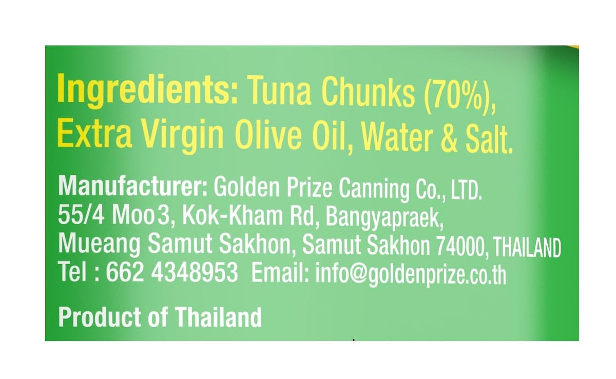 Tuna Chunks (Olive Oil)-Omega -No Preservative &amp; Artificial Colours – Golden Prize – 200gm