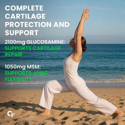 Joint Support Glucosamine Chondroitin MSM 3900 mg Supports Joint, Cartilage &amp; Muscle Health - Carbamide Forte- 90 Tablets