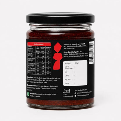Sauce | Schezwan (Made With Olive Oil ) -Sichuan Chilli Garlic Sauce – No Added Preservatives &amp; Additives Free – Tatva Hills – 180gm