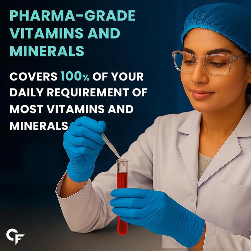 Multivitamin With Probiotics &amp; Ginseng (45 Ingredients, 9 Vital Blends) - Supports Energy, Immunity, &amp; Better Digestion - Carbamide Forte - 60 Tablets