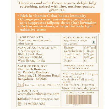 Tea | Orange &amp; Mint Tea – The Earth Reserve – 50gm