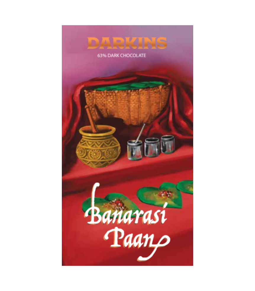 Dark Chocolate | 63% Dark Chocolate With Paan - Bean To Bar - Natural - Vegan & Gluten Free - Darkins – 50gm