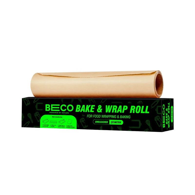 Bake &amp; Wrap Roll (Food Wrapping &amp; Baking) -Unbleached - Eco Friendly - Beco - 1 Roll (20 metre)