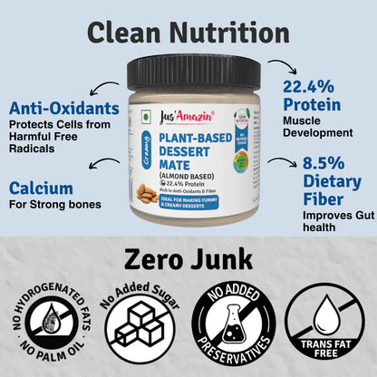 Butter| Plant Based Dessert Mate ( Creamy Almond Based)- Condensed Almond Milk - Rich in Anti Oxidants &amp; Fiber- Gluten Free - Dairy Free, Soy Free Facilty - No Refined Sugar- Jus’Amazin – 200gm
