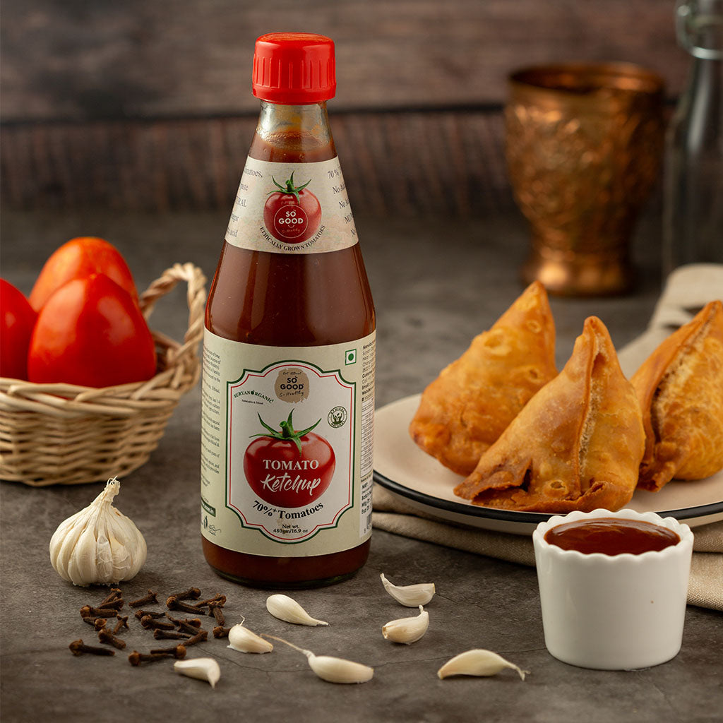 Tomato Ketchup | 70% Tomatoes – Natural – No Added Flavors, Colour, Chemicals & No Added Preservatives – So Good – 480gm