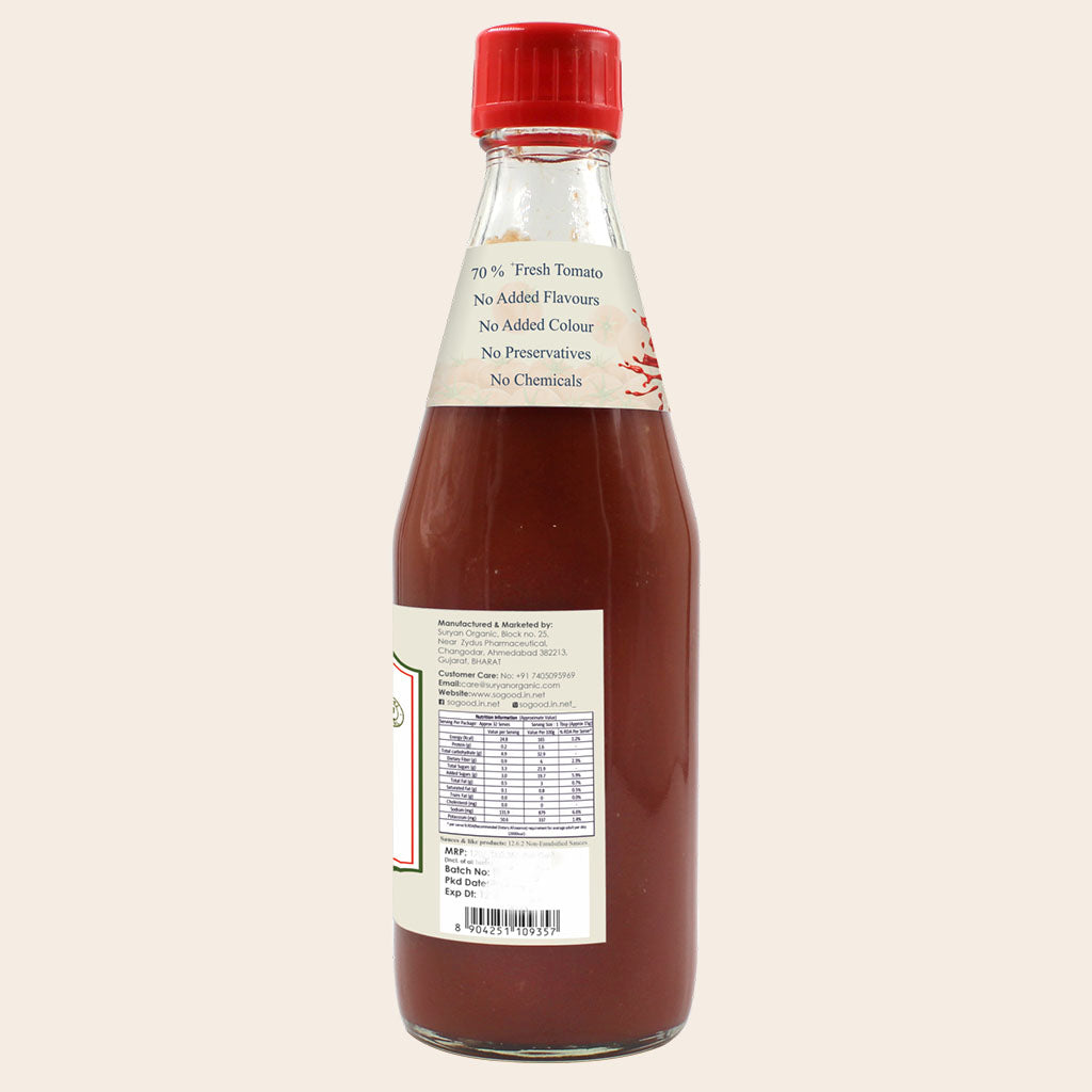 Tomato Ketchup | 70% Tomatoes – Natural – No Added Flavors, Colour, Chemicals &amp; No Added Preservatives – So Good – 480gm