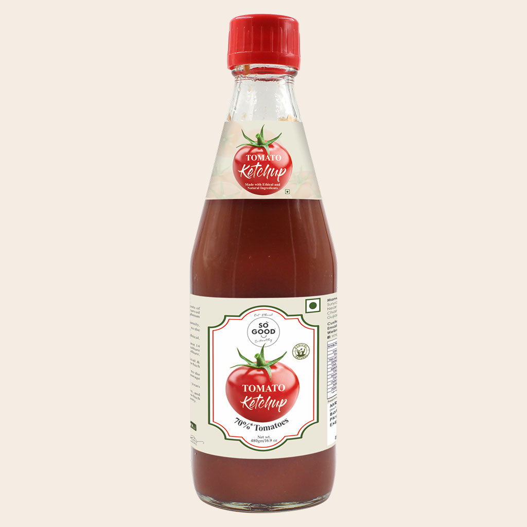 Tomato Ketchup | 70% Tomatoes – Natural – No Added Flavors, Colour, Chemicals &amp; No Added Preservatives – So Good – 480gm