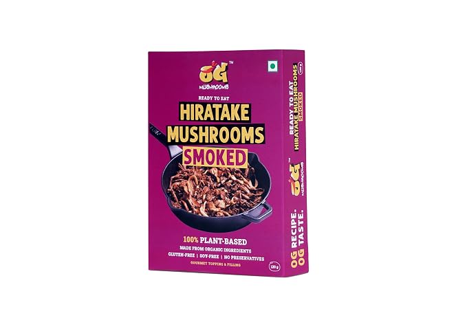 Mushrooms | Smoked Hiratake Mushrooms -Ready To Eat-100% Plant Based, Gluten Free-Soy Free-No Preservatives- OG Mushrooms – 120gm