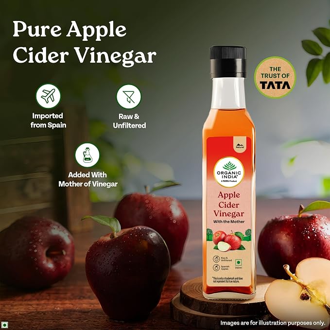 Raw Apple Cider Vinegar With Mother - Unfiltered - Organic India - 250ml