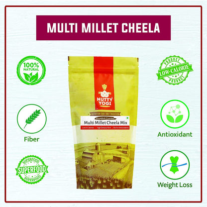 Multimillet Cheela Mix - Low In Calories, High Dietary Fiber &amp;amp;  Rich In Antioxidant - 400gm