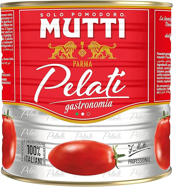 Pelati | Peeled Tomatoes-GMO Free, Gluten Free, No Artificial Colours, No Preservatives - 100% Italian - Mutti - 2500gm