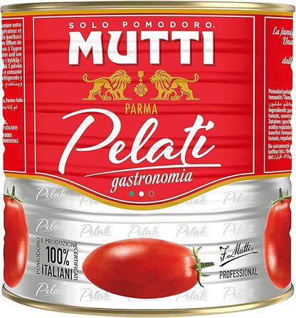 Pelati | Peeled Tomatoes-GMO Free, Gluten Free, No Artificial Colours, No Preservatives - 100% Italian - Mutti - 2500gm