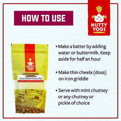 Multimillet Cheela Mix - Low In Calories, High Dietary Fiber &amp;amp;  Rich In Antioxidant - 400gm