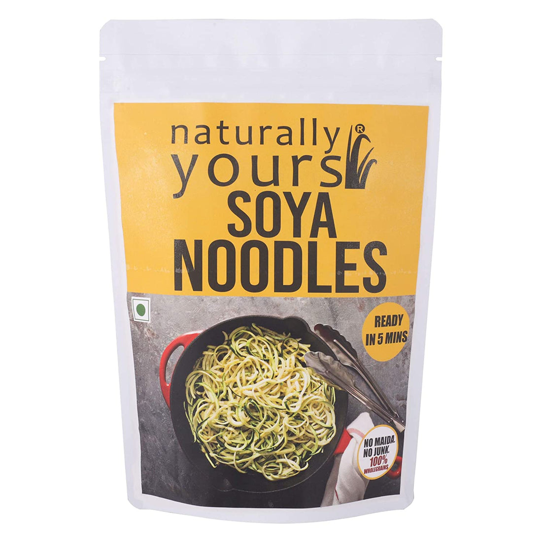 Soya Noodles - Keto Friendly, High Protein, High Fiber, No Maida, No Junk, No Onion & No Garlic - Naturally Yours - 180gm
