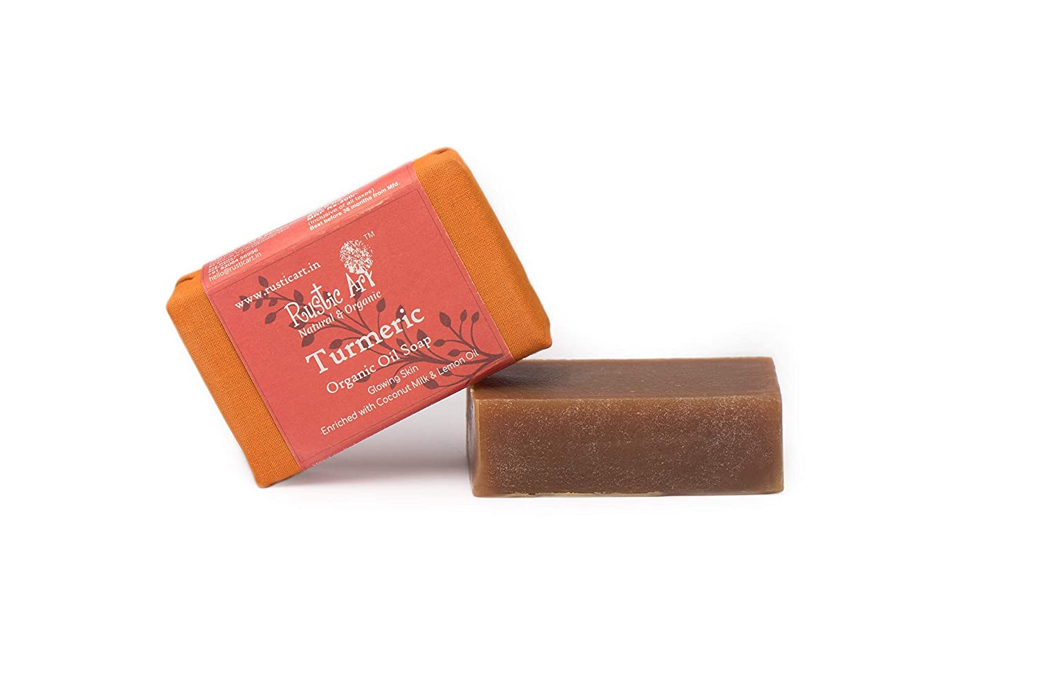 Orange Turmeric Organic Shaving Soap - Rustic Art - 50gm