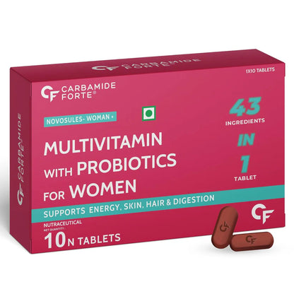 Multivitamin With Probiotics For Women Supports Energy, Skin, Hair, &amp; Digestion Carbamide Forte-10 Tablets