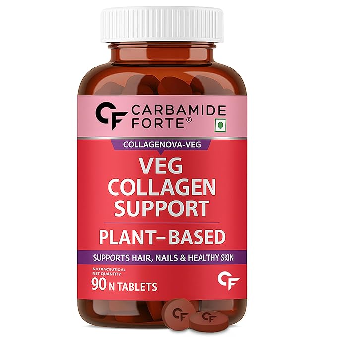 Veg Collagen Tablets For Women &amp; Men | Plant Based Tablets For Hair, Nails &amp; Healthy Skin-Carbamide Forte- 90 Tablets