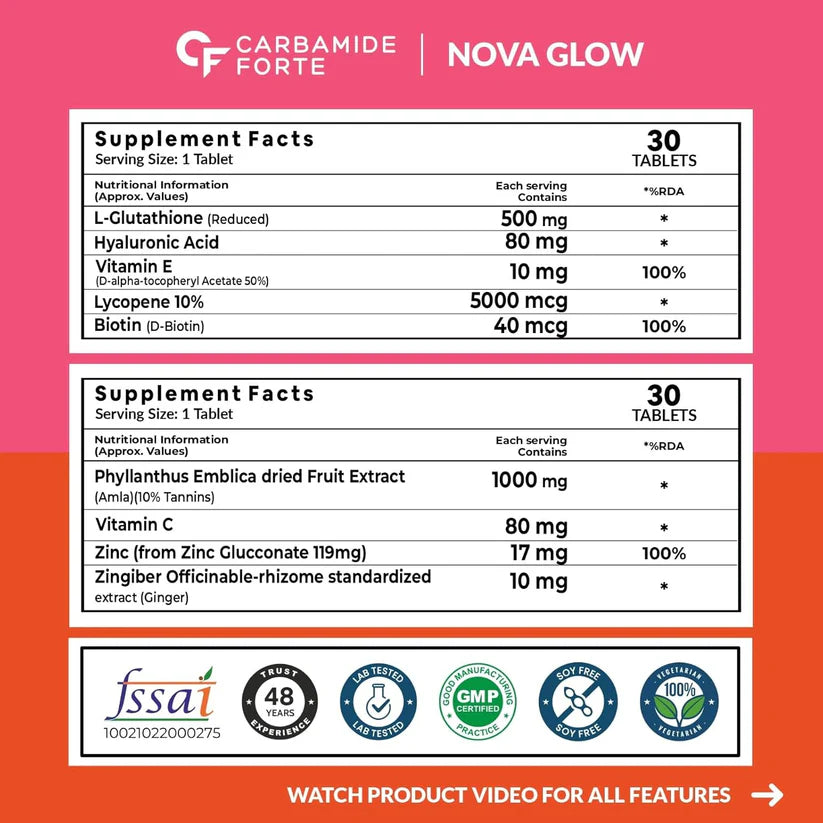 L-Glutathione Reduced Hayaluronic Acid+ Vitamine E+ Biotin 500 mg