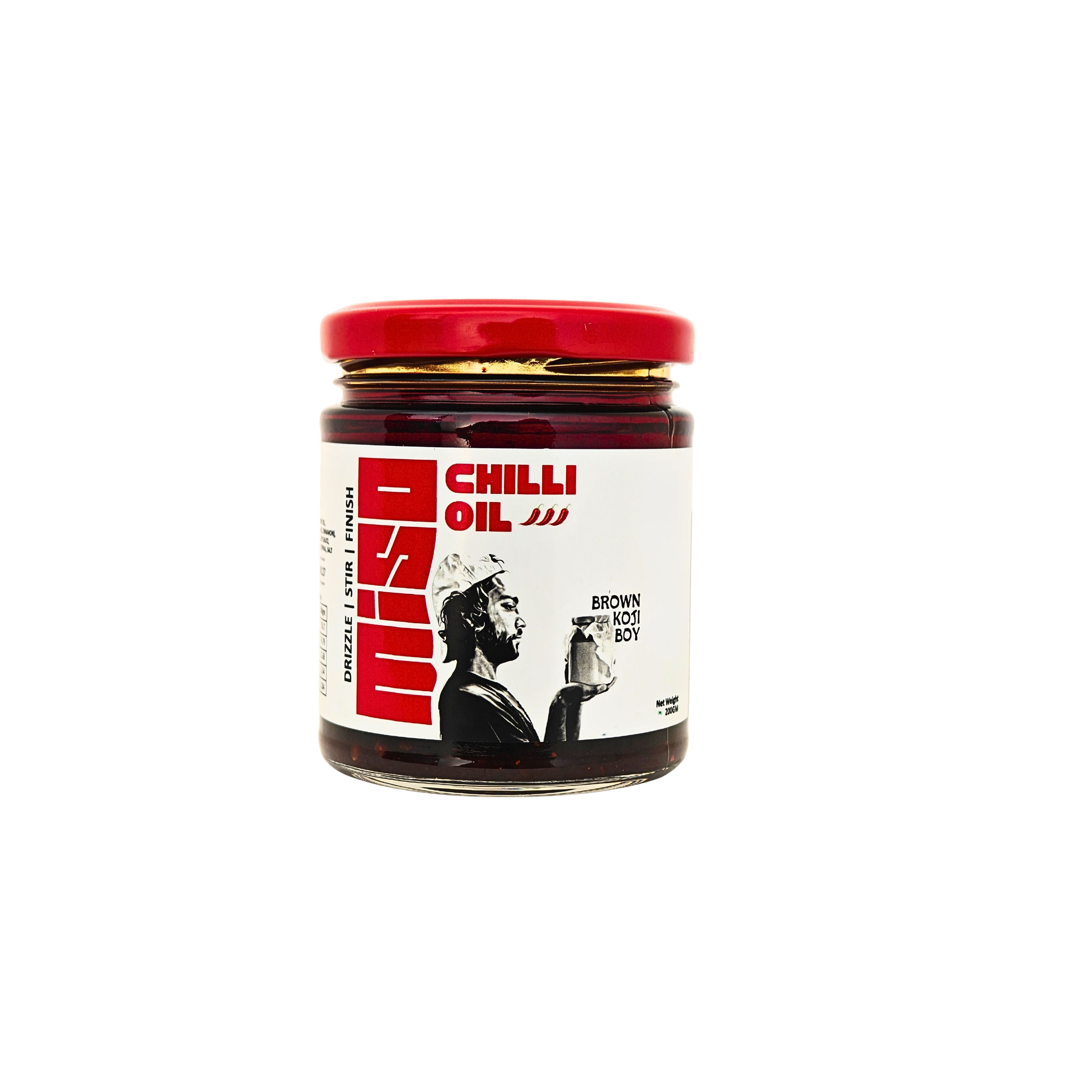 Chilli Oil | Miso Chilli Oil - Cashew Chilli Crunch - Nutty, Spicy, Crispy Heat - Brown Koji Boy - 200gm