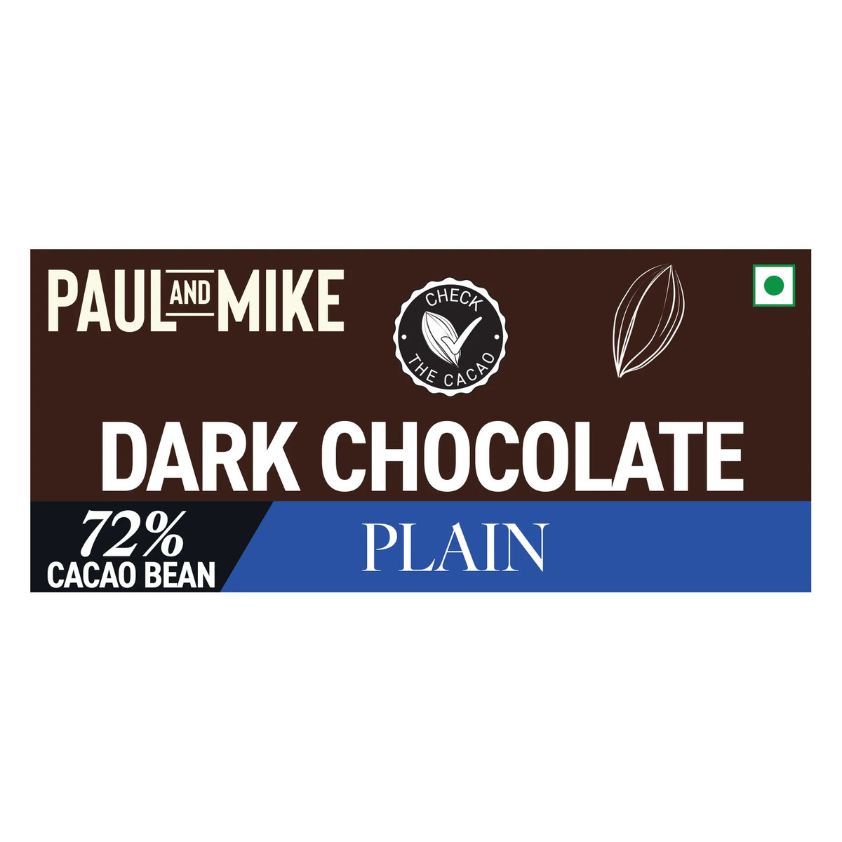 Dark Chocolate | 72% Dark Plain Chocolate-Heavy Metals Tested ,Low GI - Vegan &amp; Soy Free – Paul &amp; Mike – 68gm