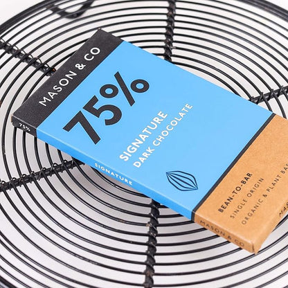 Chocolate | 75% Signature Dark Chocolate -Bean To Bar- Organic &amp; Plant Based Chocolate  - Vegan &amp;amp; Gluten Free - Mason &amp;amp; Co - 60gm