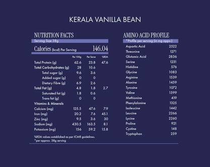 Protein Powder | Kerala Vanilla Bean (24g Protein Per Serving) - Fermented Yeast Protein – No Nonsense – No Added Sugar, No Added Sugar &amp; No Added Artificial Flavours – Cosmix – 1000gm
