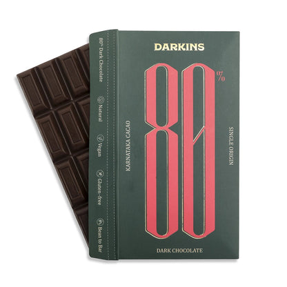 Dark Chocolate | 80% Single Origin Dark Chocolate - Karnataka - Vegan &amp;amp; Gluten Free - Darkins – 65gm