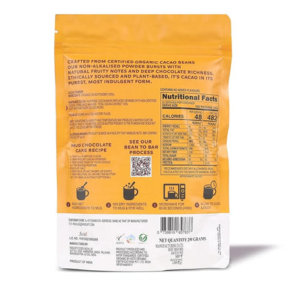 Cacao Powder | Unsweetened - USDA Organic - Vegan &amp; No Added Preservatives - Pascati - 250gm