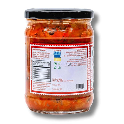 Kimchi | Vegan Kimchi Crunchy, Tangy, Spicy - Vegan, No Added Vingear, Flavours &amp; No Preservatives - MAVI’s - 500gm