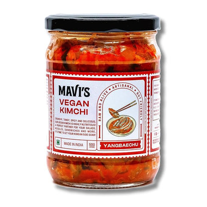 Kimchi | Vegan Kimchi Crunchy, Tangy, Spicy - Vegan, No Added Vingear, Flavours &amp; No Preservatives - MAVI’s - 500gm