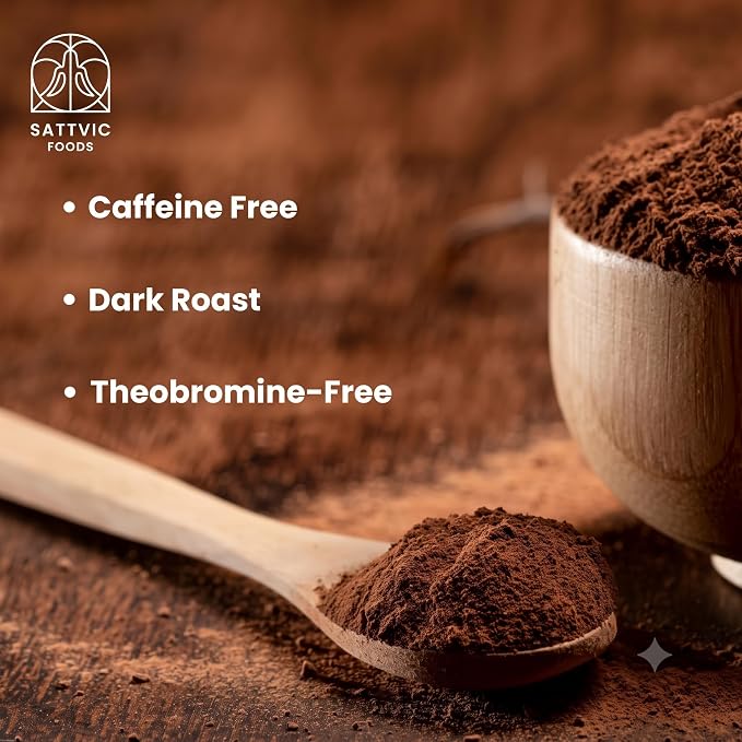 Carob Powder | Dark Roast - Caffeine Free, Pet-friendly-No Preservatives - Sattvic Foods - 250gm