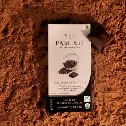 Dark Chocolate | 90% Dark Chocolate  – USDA Organic - Vegan &amp; Gluten Free - Pascati – 75gm