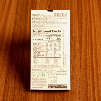 Dark Chocolate | 90% Dark Chocolate  – USDA Organic - Vegan &amp; Gluten Free - Pascati – 75gm