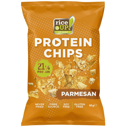 Chips | Protein Parmesan Chips (21% Protein) - Gluten Free, Not Fried &amp;amp; Fibre Source, Soy Free -No Preservatives &amp;  - Riceup - 60gm