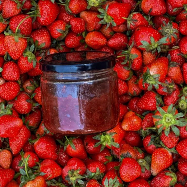 Preserve | Himalayan Strawberry Preserve (80% Fruit, 20% Raw Cane Sugar) -  Low Sugar, No artificial flavors, No artificial preservatives, No refined sugar- So Himalayas - 300gm