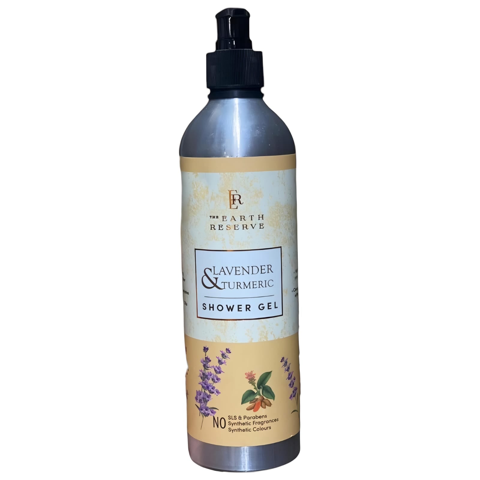 Shower Gel | Lavender Turmeric - No Sls, Paraben, Synthetic Fragrances &amp;amp; No Synthetic Colours - The Earth Reserve - 500ml