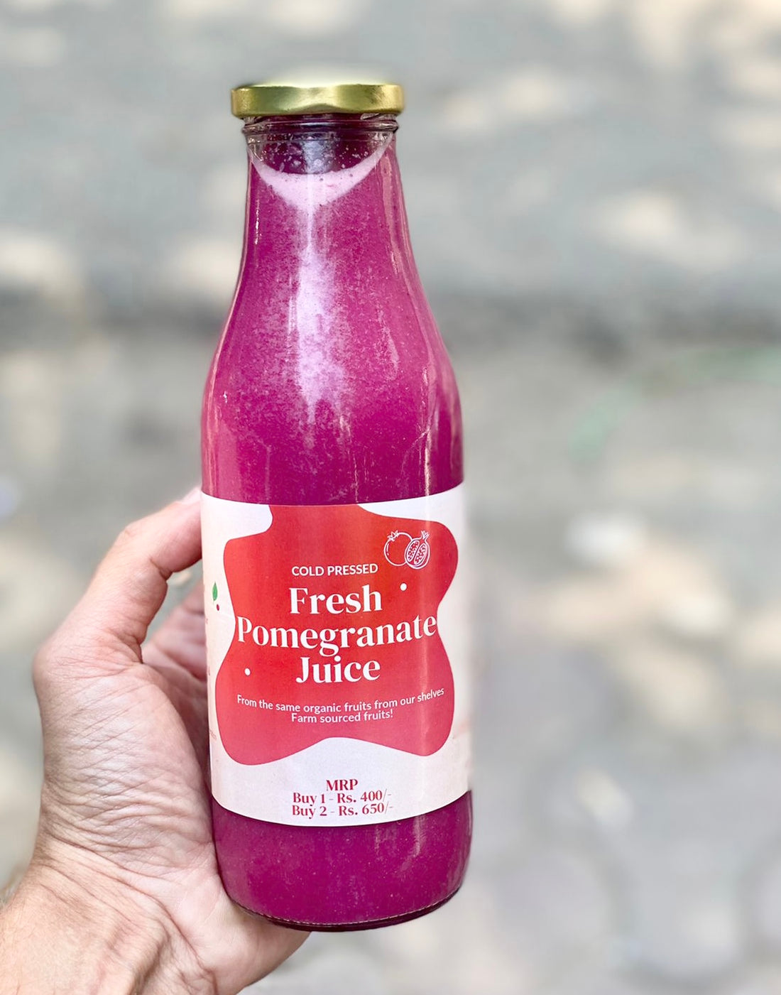 Fresh Juice | Pomegranate Juice - Slow Processed, No Added Sugar & No Added Preservatives - 7 Days Shelflife -  500ml
