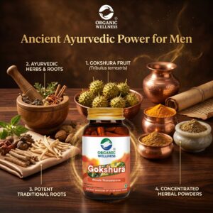 Gokshura (Boosts Testosterone) -Hormonal Balance, Vitality Enhancement, Renal Support-No Artificial Additives- Organic Wellness - 90 Vegetarian Capsules