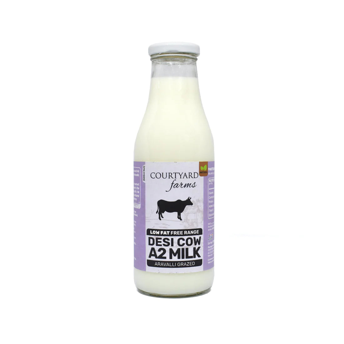 A2 Cow Milk | Low Fat – Free Range & Hormone – Free Cows – Courtyard Farms – 500ml