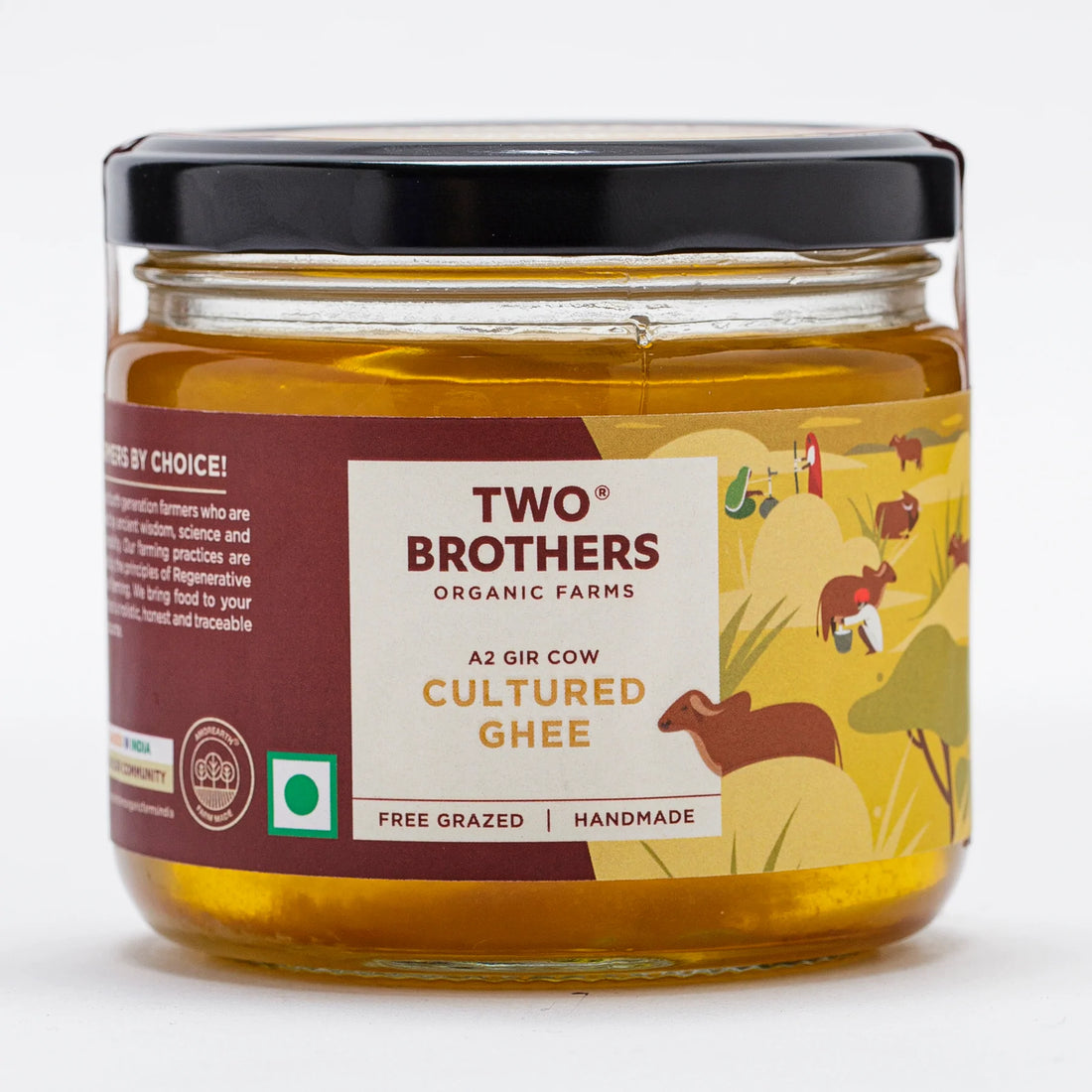 Ghee | A2 Cultured Desi Gir Cow Ghee - Free Grazed & Handmade - Natural - Indian - Two Brothers – 250ml