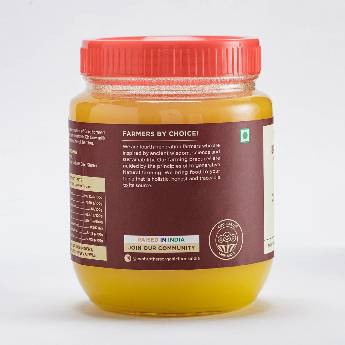 Ghee | A2 Cultured Desi Gir Cow Ghee - Free Grazed & Handmade - Natural - Indian - Two Brothers – 500ml