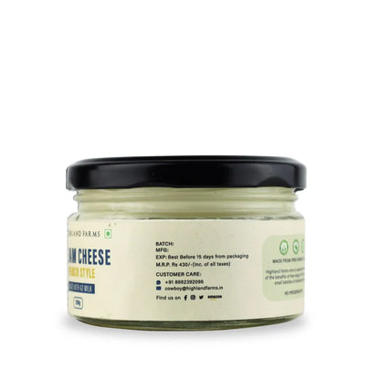 Cream Cheese | Chives &amp; Roasted Garlic (Made With A2 Milk) - Highland Farms - 200gm