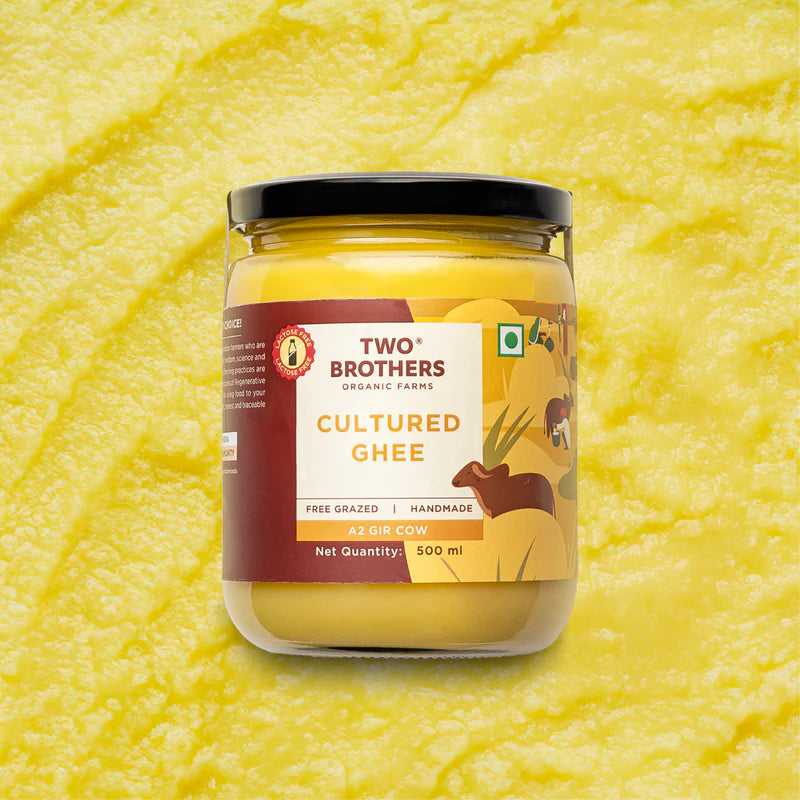 Ghee | A2 Cultured Desi Gir Cow Ghee - Free Grazed & Handmade - Natural - Indian - Two Brothers – 500ml
