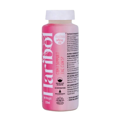 A2 Flavoured Milk | Rose Flavoured A2  Milk - Source of Protein and Calcium- No Refined sugar, No emulsifiers, No stabilisers- Cholesterol Free, No Preservatives or Artificial flavours - Haribol - 220ml