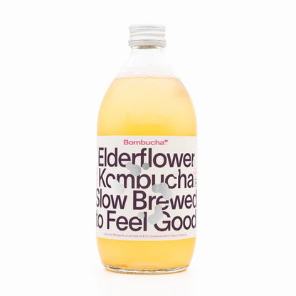 Kombucha  | Elderflower Kombucha - Raw &amp; Unpasteurized - No Added Vinegar, Artificial Flavours Or No Added Preservatives - Bombucha - 500ml
