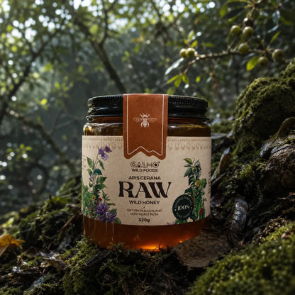 Honey | Organic Wild Forest Honey (Wild Apple Flower) - Apis Cerana Bee - Nagaland - 100% Pure &amp; Natural - Galho - 320gm