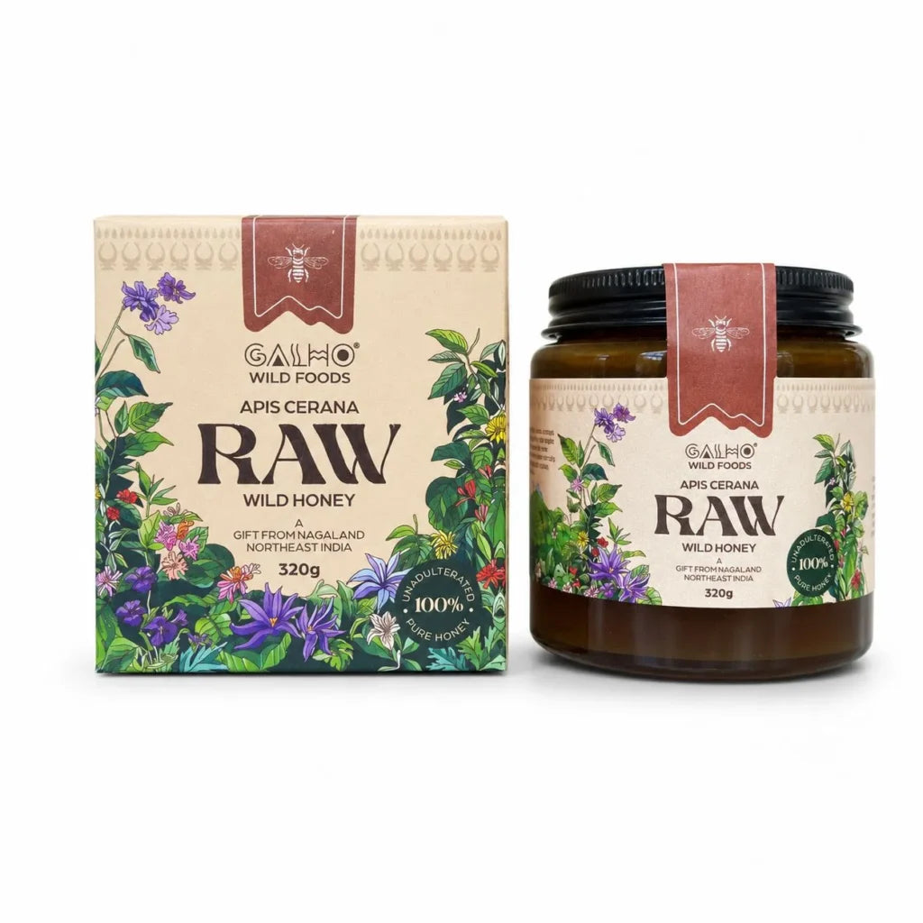Honey | Organic Wild Forest Honey (Wild Apple Flower) - Apis Cerana Bee - Nagaland - 100% Pure &amp; Natural - Galho - 320gm